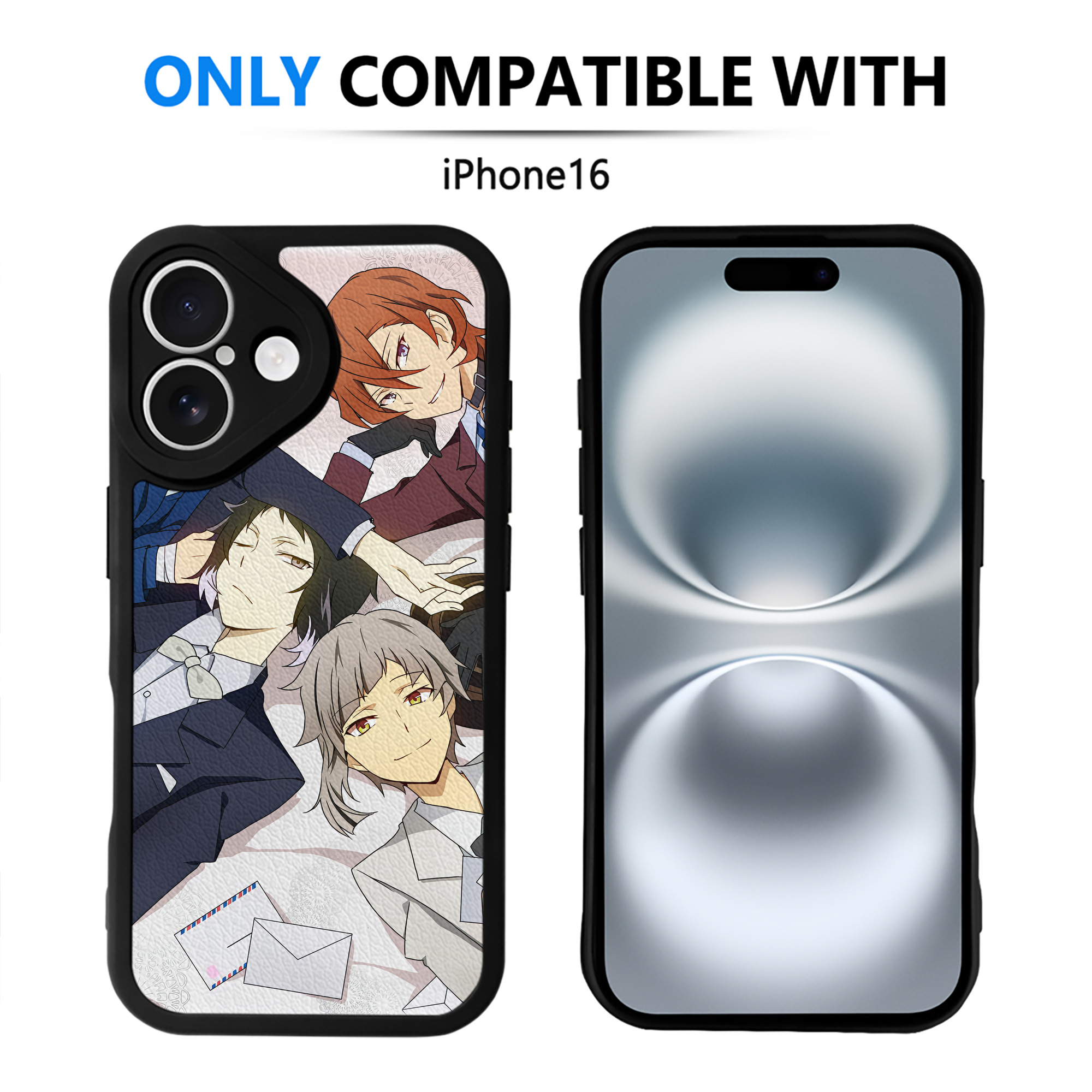（画像用） 文豪ストレイドッグス Bungo Stray Dogs 【iPhone 16シリーズ対応】シリコンスマホケース（レザー調） 材質：シリコン